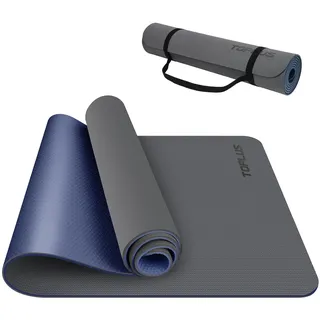 Toplus Gymnastikmatte, Yogamatte Gepolstert rutschfest für Fitness Pilates & Gymnastik mit Tragegurt Blau