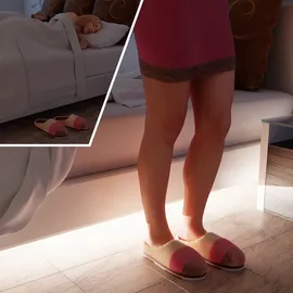 ledscom.de LED Unterbau-Leuchte SIRIS weiß matt mit Netzteil und Bewegungsmelder, flach, 90cm, 1044lm, weiß