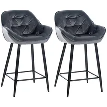 CLP 2er Set Barhocker Gibson - Tresenstuhl Mit Fußstütze - 2 x Tresenhocker Gepolstert