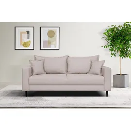 Home Affaire 2-Sitzer HOME AFFAIRE "VEYRAS, hoher Sitzkomfort, Maße B/T/H: 162/84/76 cm", beige, B:162cm H:76cm T:84cm, 100% Polyester, Sofas, mit Wellenunterfederung, incl. Rückenkissen und Zierkissen