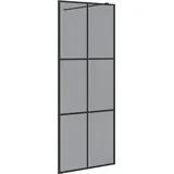 vidaXL Walk-in Duschwand Schwarz 80 x 195 cm Gehärtetes Glas