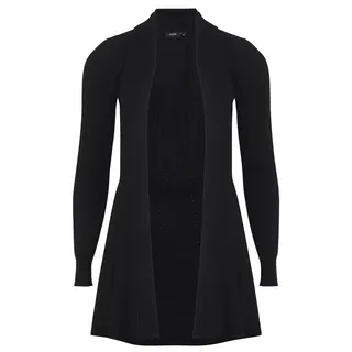 fransa FRZubasi Damen Lange Strickjacke Feinstrick Cardigan Longstrickjacke, Größe:XXL, Farbe:Black (60096) - XXL