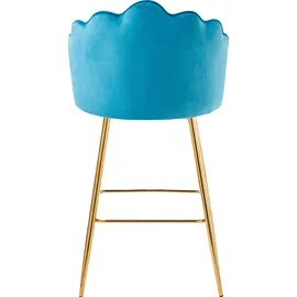 SalesFever Barhocker 2er-Set 52 x 100 cm Blau/Gold