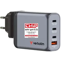 Verbatim Ladeadapter, Universal, GNC-100, GaN, 100W, 1x USB-A, QC 3.0 Grau