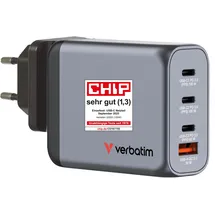 Verbatim Ladeadapter, Universal, GNC-100, GaN, 100W, 1x USB-A, QC 3.0 Grau