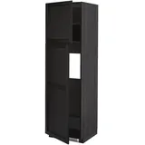 IKEA METOD HS f Kühlschr m 2 Türen schwarz/Lerhyttan schwarz lasiert 60x60x200 cm