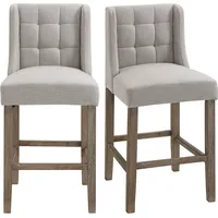 Homcom 2er-Set Barhocker moderne Küchenstühle Bistrohocker Barstühle für Küche