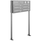 AL Briefkastensysteme Briefkasten Premium Edelstahl Stand Anlage mit Klingeln, Post A4 modern, robust, wetterfest, Artikelnummer: 132V6DZS2KS