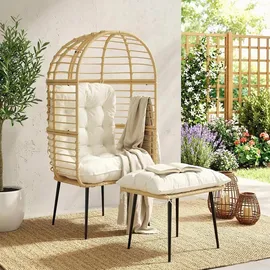 Outsunny Eiersessel Gartensessel 65 x 76 x 147 cm beige 1 St.