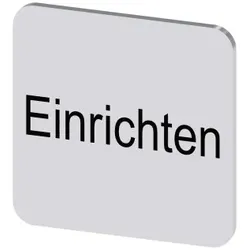 Siemens 3SU19000AF810AR0 Bezeichnungsschild 22x22mm, Schild silber, Beschriftung: Einrichten  - 10 Stück