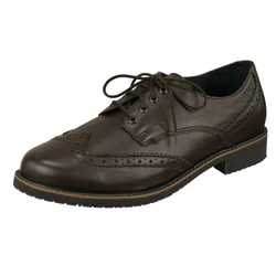 Schnürschuh LUI BY TESSAMINO "Luigi", Herren, Gr. 41, braun (dunkelbraun), Leder, klassisch, Schuhe, mit elegantem Lochmuster