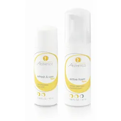 Aesthetico -Reiseset refresh & care + active foam, 2x - Reinigung, Aesthetico 100 ml