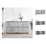 vidaXL Sideboards 2 Stk. Betongrau Holzwerkstoff