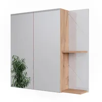 Vicco Badspiegelschrank Irma Goldkraft Eiche/Weiß Hochglanz 80 x 75