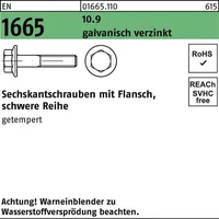 Industrial Quality Supplies EN 1665 Sechskant-Flanschschraube M8x16 Stahl 10.9