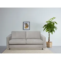 Schlafsofa HOME AFFAIRE "Virming", grau (light grau), B:188cm H:90cm T:98cm, 100% Polyester, Sofas, Dauerschlaf-Funktion mit Unterfederung und Matratze