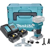 Makita DRT 52 SGJ Akku Kantenfräse 18 V 6 mm Brushless + 2x Akku 6,0 Ah + Ladegerät + Makpac