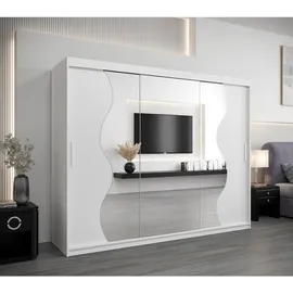abiks möbel Schwebetürenschrank MADRYT 250 x 200 x 62 cm Weiß