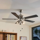 LINDBY Deckenventilator mit Licht Anariki, leise, silber