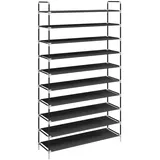 vidaXL Schuhregal 97 x 8 x 19 cm 10 Ablagen schwarz
