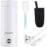 Unizooke Tragbarer Mini-Heizbecher,400ml ,220V Reise-Elektrisch-Wasserkocher,300W Vakuum,Für Milch, Kaffee, Wasser Und Teezubereitung, Weiß