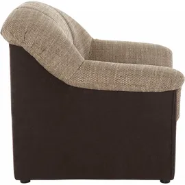 DOMO collection Sessel Sarafina Mikrofaser 102 x 83 x 81 cm Braun mit Federkern
