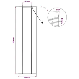 vidaXL Rollo Natur 40 x 220 cm Bambus/beige