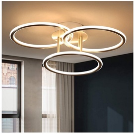 ZMH LED Wohnzimmer Schlafzimmer Küche Flur Büro Ringe Design Warmweiß 41W Eisen Aluminium