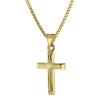 trendor 39520 Halskette mit Kreuz für Kinder Gold 333/8 Karat, 38 cm