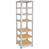 shelfplaza HOME 230x50x50 cm Schwerlastregal in verzinkt mit 7 Böden und 125 kg Traglast pro Boden