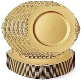 LATERN Platzteller 33 cm Goldene 12er Set