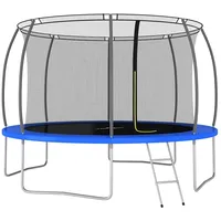 vidaXL Trampolin Set 366 cm inkl. Sicherheitsnetz blau