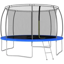 vidaXL Trampolin Set 366 cm inkl. Sicherheitsnetz blau