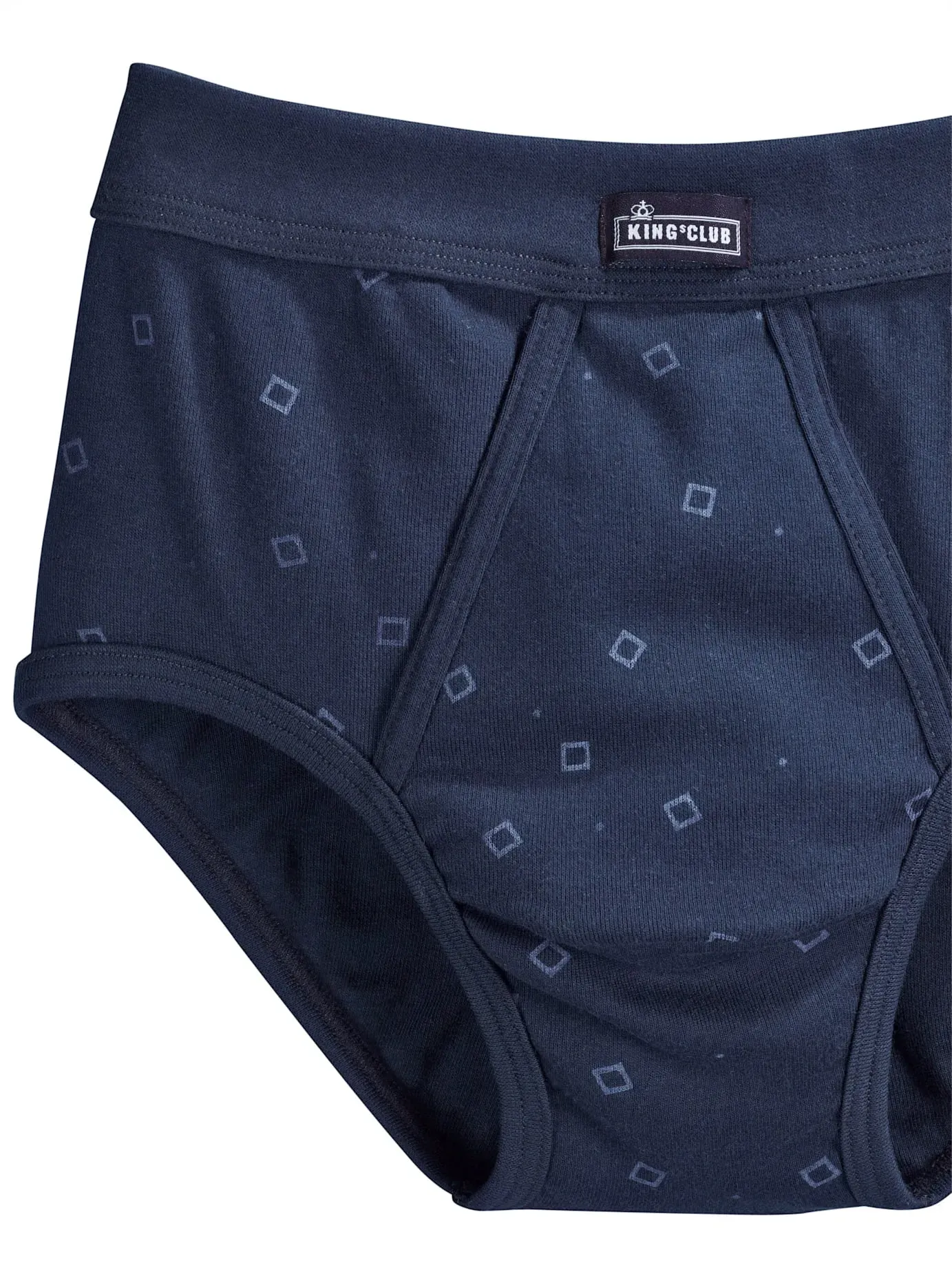 Slip KINGS CLUB, Herren, Gr. 12, 3 Stk., blau (sortiert), 100% Baumwolle, Unterhosen Slip