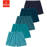 H.I.S. Weiter Boxer Herren Boxershorts blau S 5er Pack