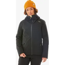 Skijacke Damen warm 500 schwarz rauchschwarz 2XS