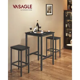 VASAGLE Bartisch Küchentisch Stehtisch 60 x 60 x 92 cm Schwarz