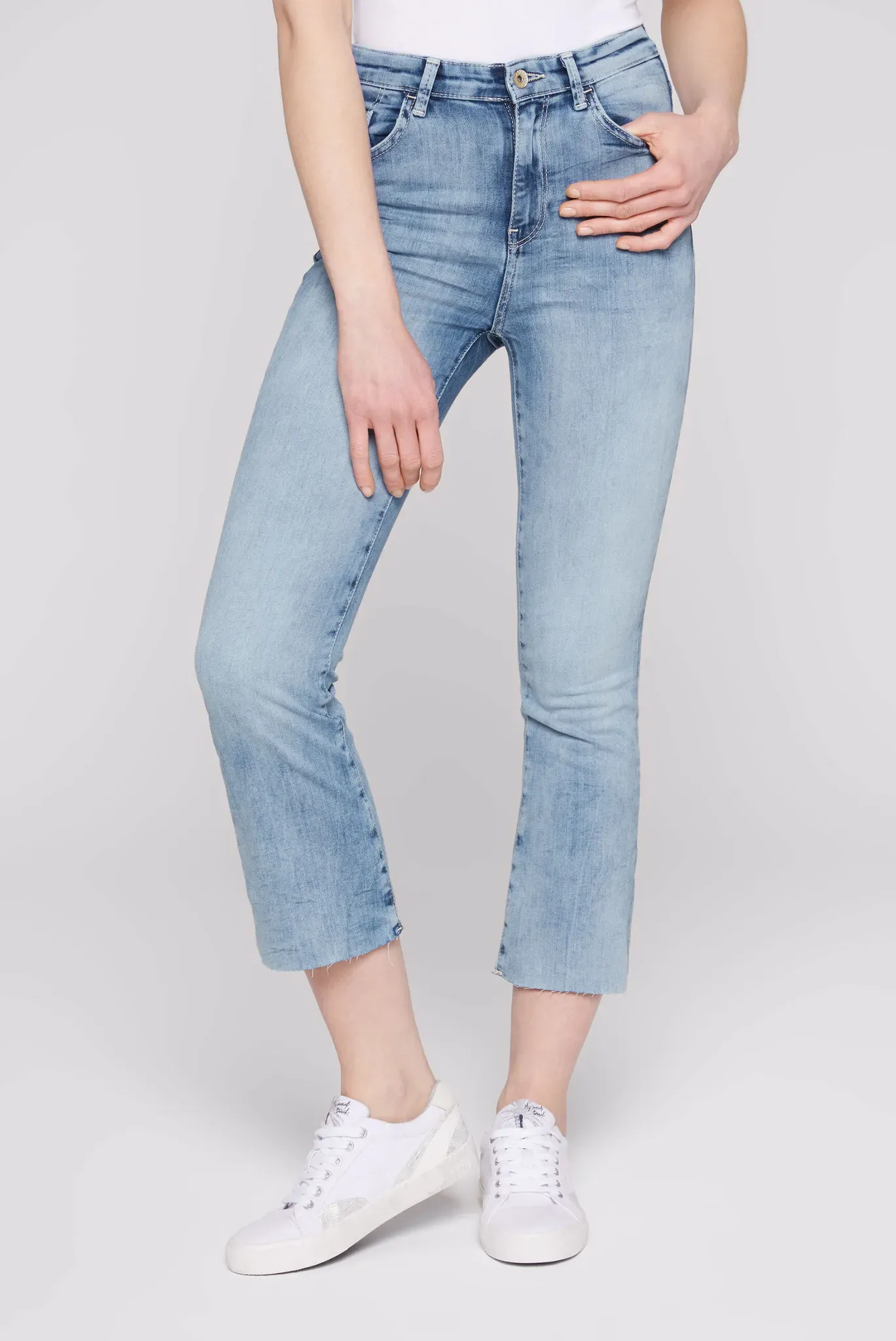 Slim-fit-Jeans SOCCX Gr. 28, Normalgrößen, blau Damen Jeans Röhrenjeans