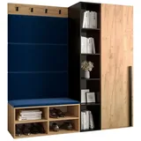 ABIKS MÖBEL Garderoben-Set MIRO Set 1, Garderobe mit gepolsterten Paneelen, Modern Design blau