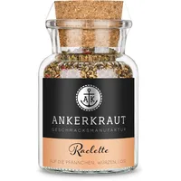 Ankerkraut Raclette, Gewürzmischung verschiedenem Pfeffer, Meersalz, Rosa Beeren, Rohrzucker, Zwiebel, Knoblauch, Muskatnuss und Chilischrot, 95 g im Korkenglas