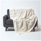 Homescapes – Tagesdecke Rajput, 100% Baumwolle, Natur, 150 X 200 cm,