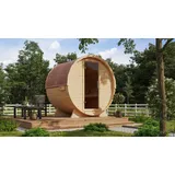 Fasssauna Sauna Gartensauna Außensauna Saunafass Holz Fichte inkl. 2 Liegen