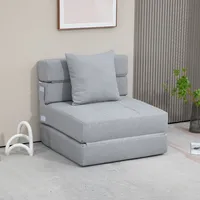 HOMCOM Schlafsessel Schlafsofa Sofabett Einzelsofa mit Waschbarem Kissen Grau
