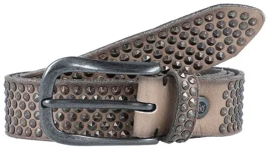 b.belt Nietengürtel Leder 80 cm braun