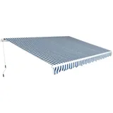 vidaXL Gelenkarmmarkise 450 x 300 cm blau/weiß
