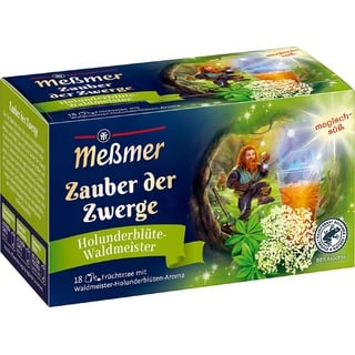 Meßmer Zauber der Zwerge | Holunderblüte-Waldmeister | 18 Teebeutel | Vegan | Glutenfrei | Laktosefrei