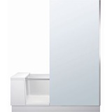 Duravit Shower + Bath Badewanne 700455000100000 170 x 75 x 21,05 cm, Spiegelglas, Nische, Glas rechts, montierte Tür, weiß