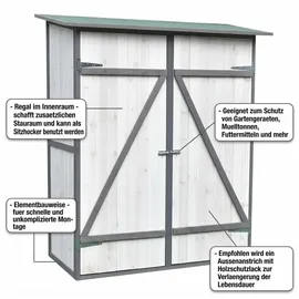 MuCoLa Gartenhaus 1,4 x 1,4 m Weiß/Grau