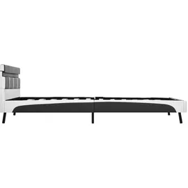 vidaXL Bettgestell mit LED Grau Kunstleder 120×200 cm