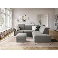 sit&more Ecksofa SIT & MORE "Vincenzo L-Form", grau (hellgrau), B:245cm H:84cm T:193cm, Sofas, Ecksofa, inklusive Kopfteilverstellung, wahlweise mit Bettfunktion, Bettkasten